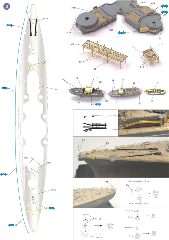 Very Fire 1/700 DKM H-39 Class Detail Up Set (For Very Fire)(VF700006)