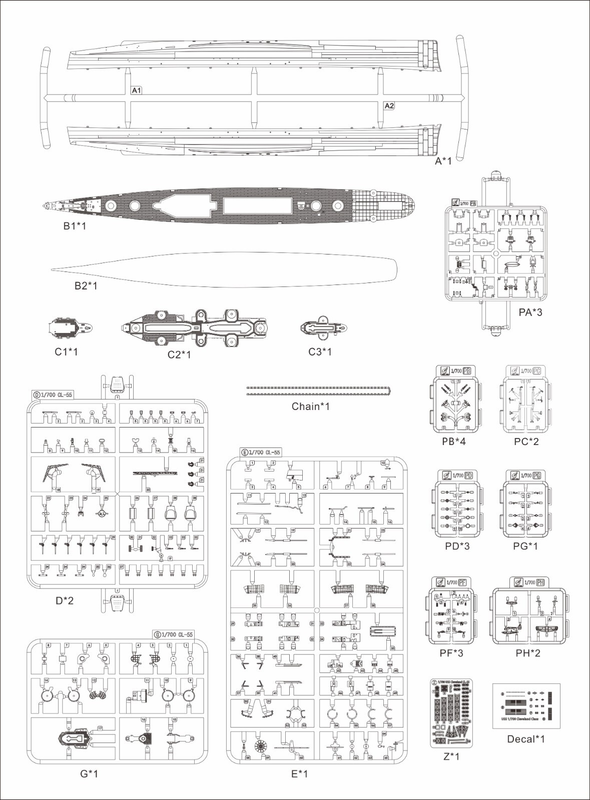 Very Fire 1/700 USS Cleveland Deluxe Kit Battleship Warship(VF700920DX)