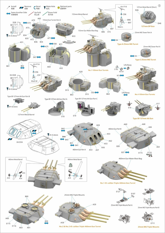 Very Fire 1/350 IJN Yamato Detail Up Set (BELBV350902UP)