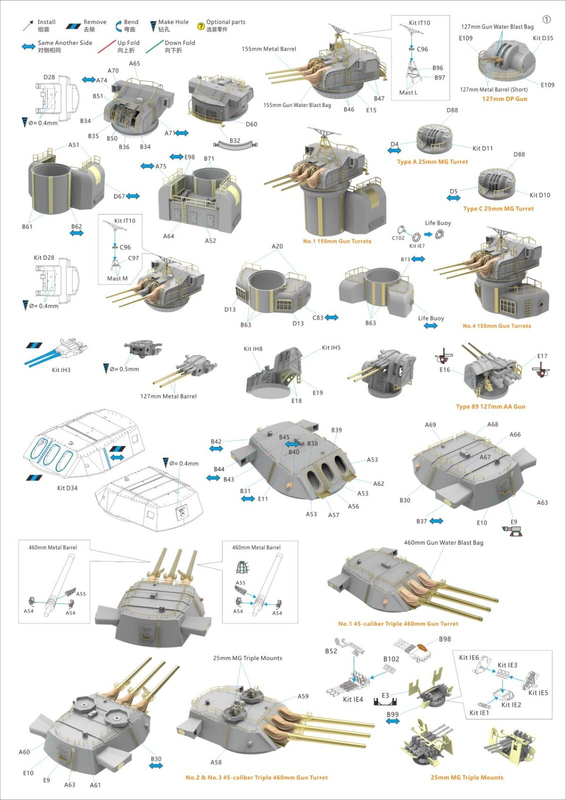Very Fire 1/350 IJN Yamato Warship Kit Advanced Version (BELBV350902AD)