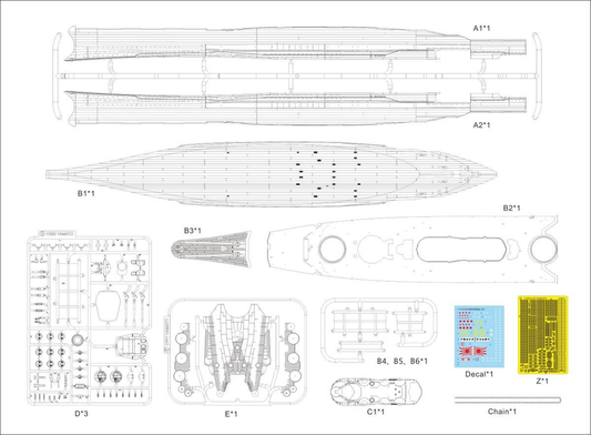 Very Fire 1/350 IJN Yamato Warship Kit Advanced Version (BELBV350902AD)