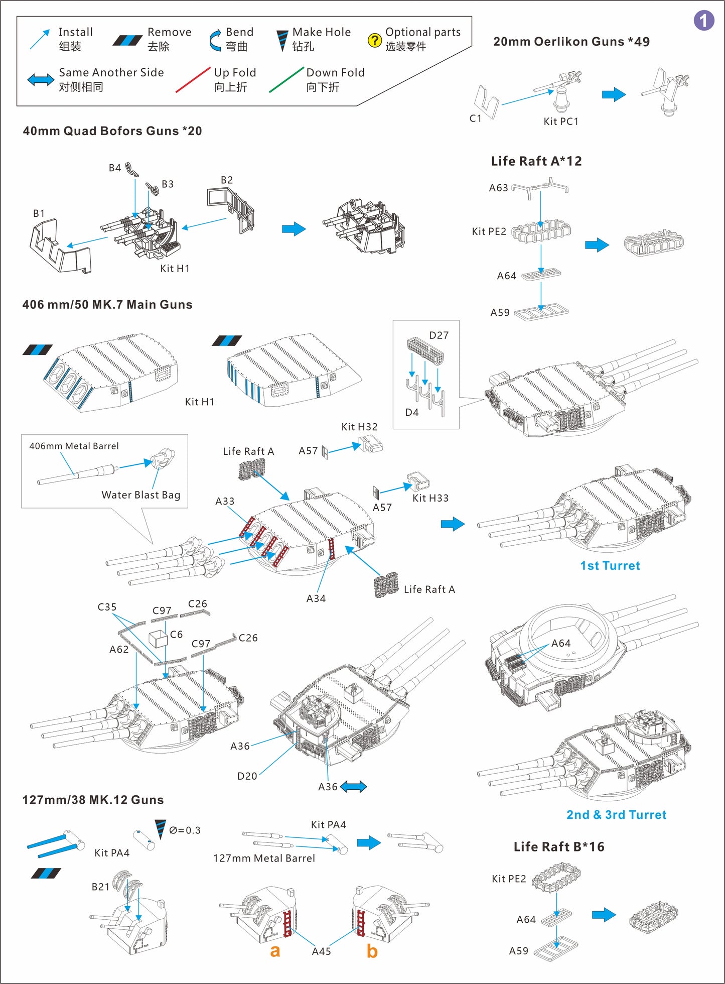 Very Fire  1/700 USS Missouri Detail Up Set(For VeryFire) VF700009