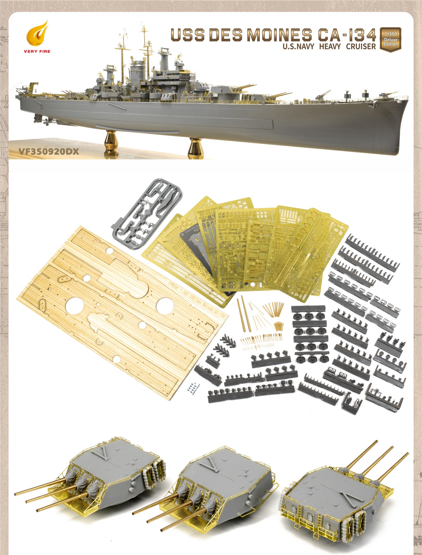 Very Fire 1/350 USS Des Moines Standard Kit / Deluxe kit (VF350918 /VF350918 DX)