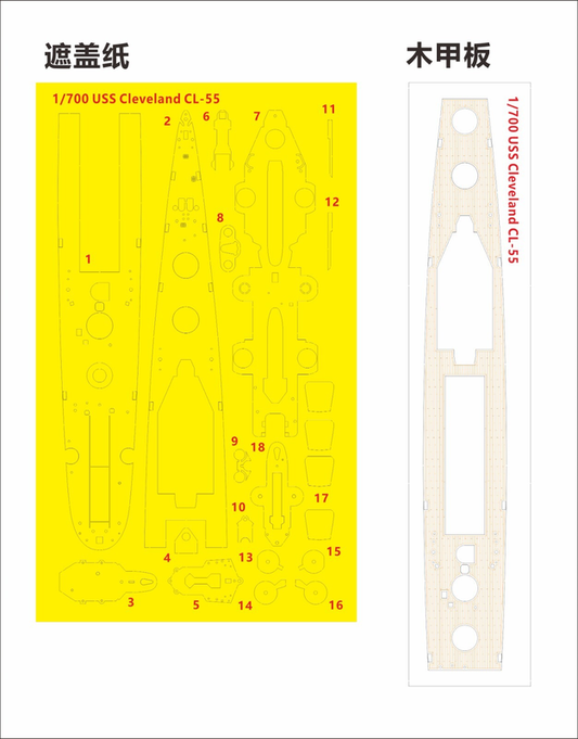 Линкор USS Cleveland Warship, масштаб 1/700 (VF700920) 