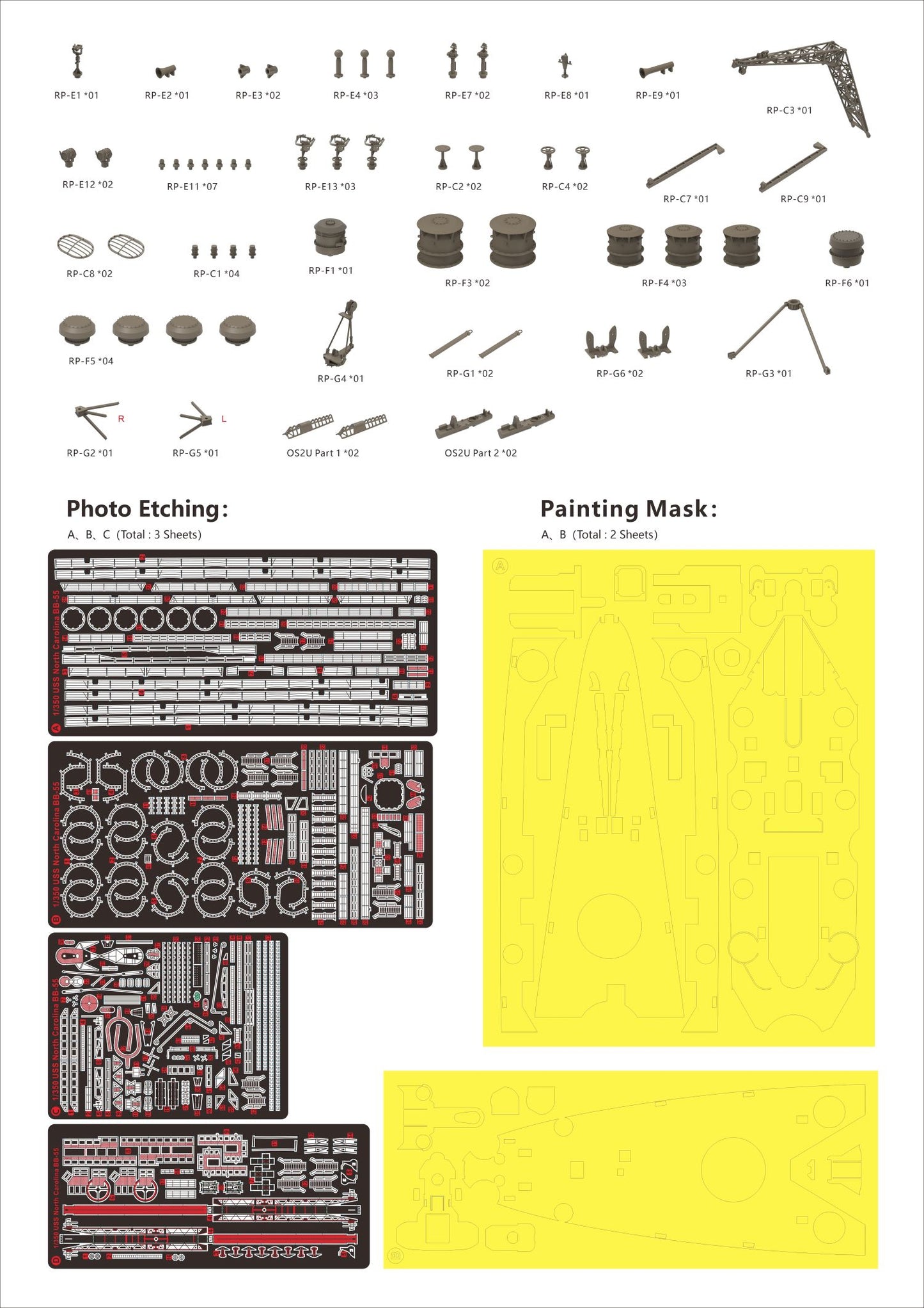 Very Fire 1/350 USS North Carolina kit (BB-55)  Deluxe Version(VF350925DX) / Standard Version(VF350925))