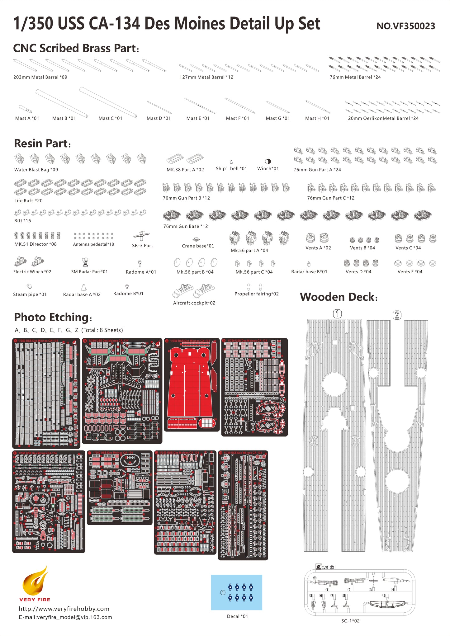 Very Fire 1/350 USS Des Moines Standard Kit / Deluxe kit (VF350918 /VF350918 DX)