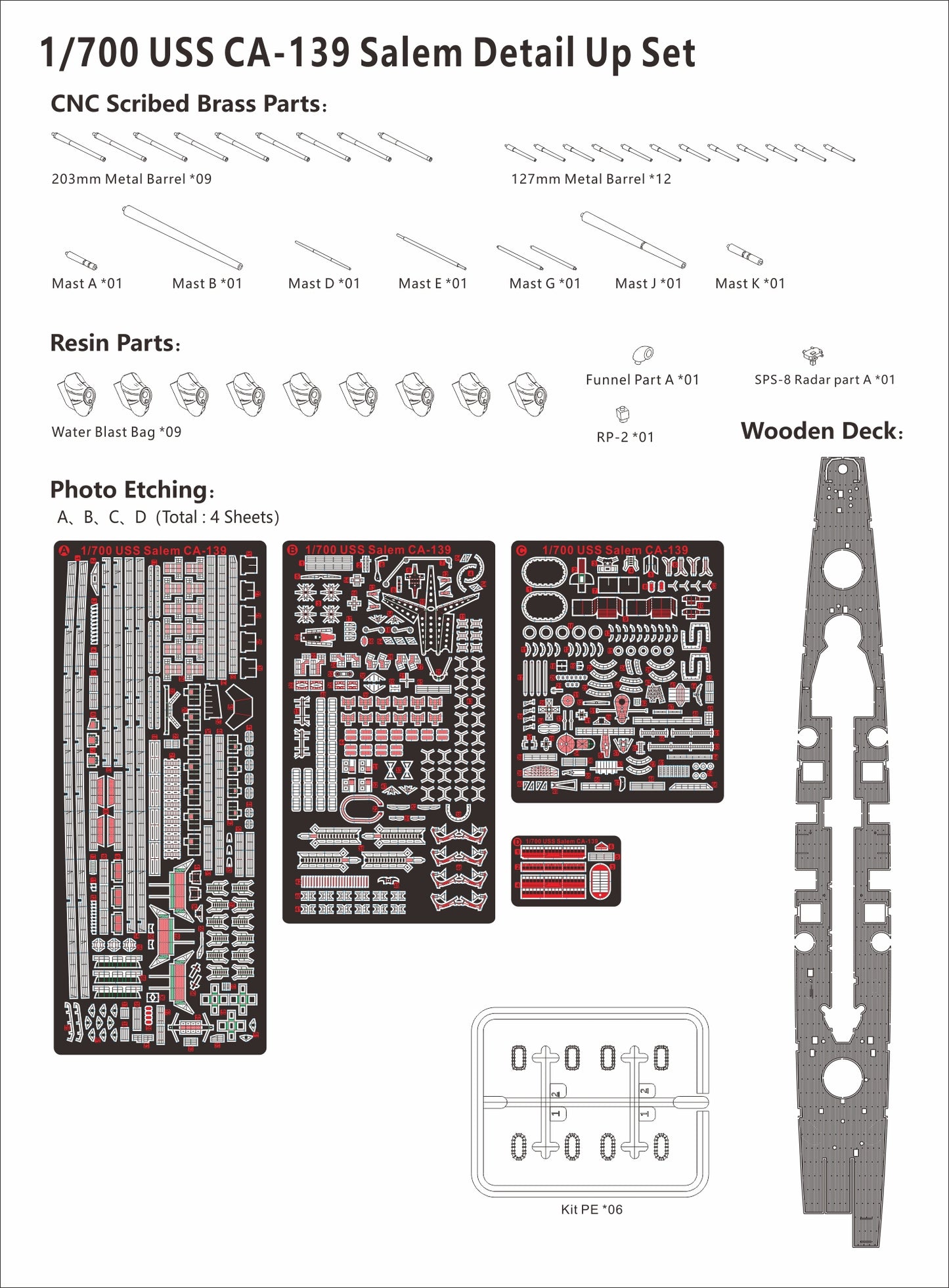 Very Fire 1/700 USS Salem Standard Kit / Deluxe Kit (VF700908)/(VF700908DX)