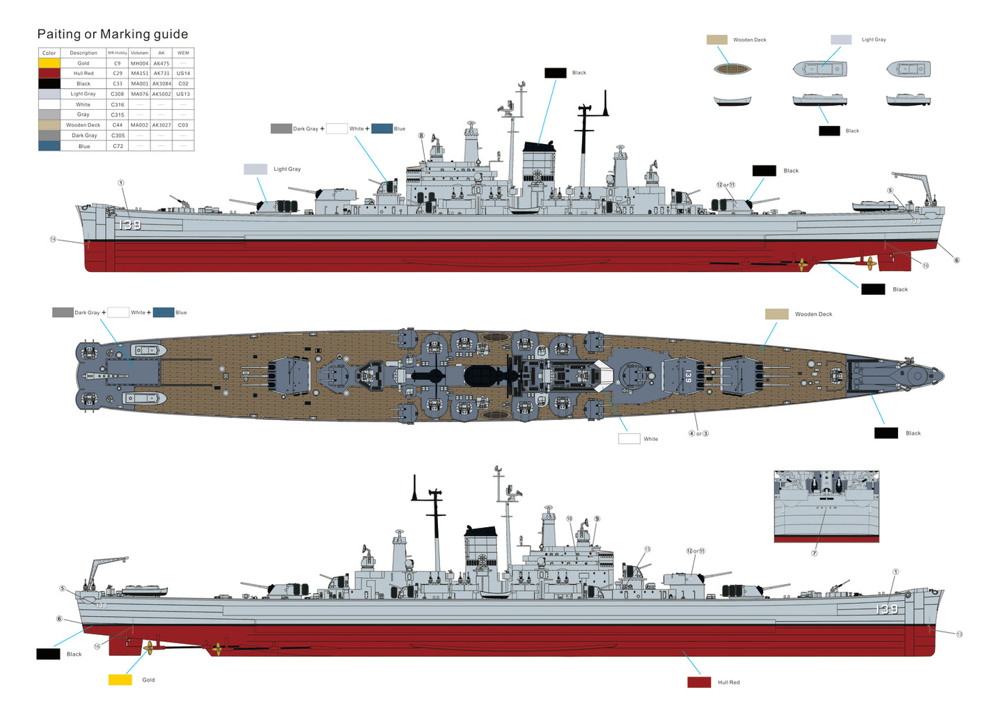 Very Fire 1/350 USS Salem Standard Kit / Deluxe Version (VF350919/VF350919DX)
