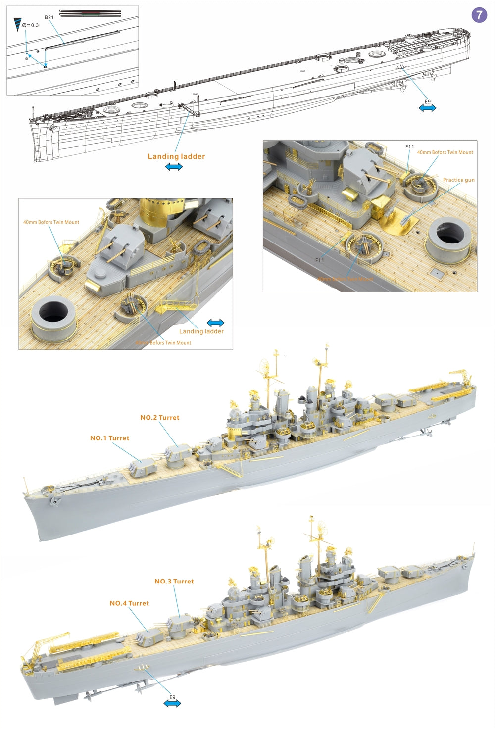 Very Fire 1/350 USS Cleveland Detail Up Set(For VF350920)  VF350920UP