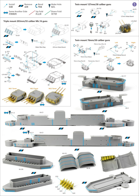 Very Fire 1/350 USS Des Moines Detail Up Set(For VeryFire)  VF350023