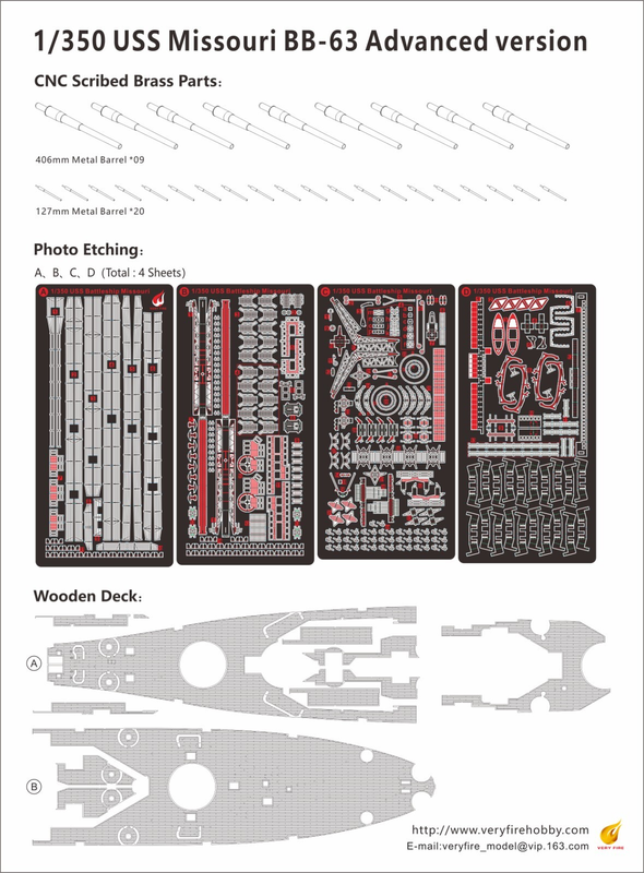 Very Fire 1/350 USS Missouri Advanced version  Battleship（VF350909AD）